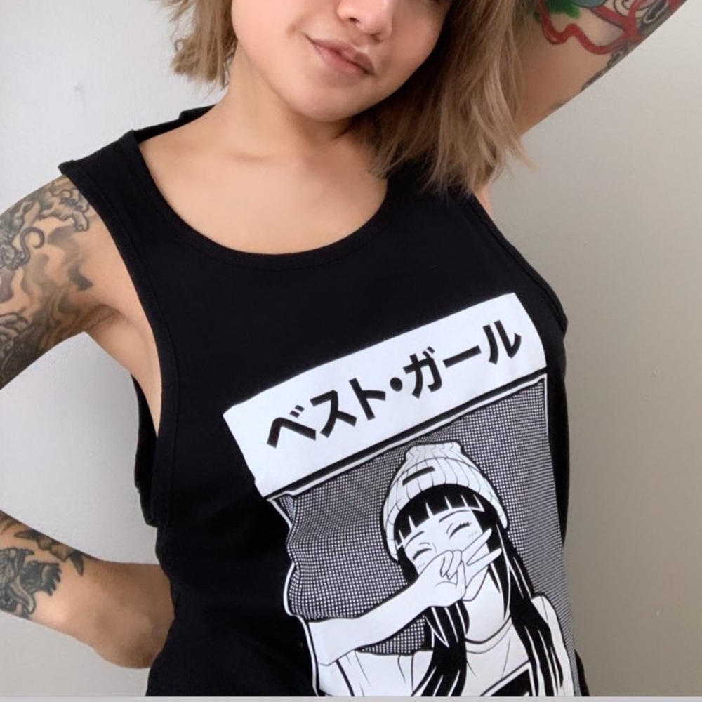 Hello Senpai HinaPeace Tank Top - Black / S
